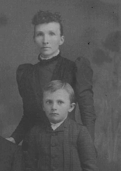 black and white Frank C. Mars with his mother Elva